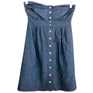 J. Crew button up chambray strapless dress, XXS